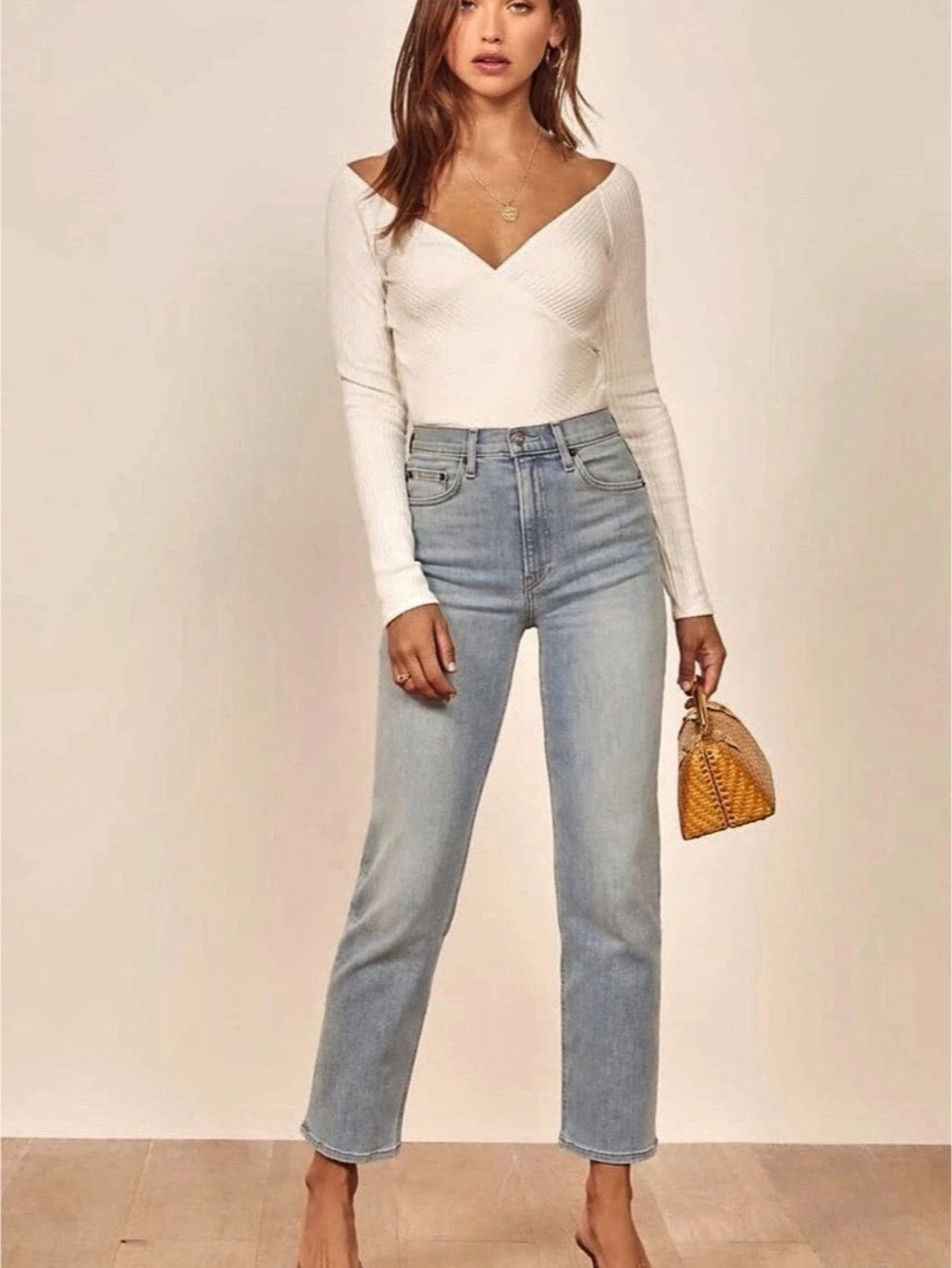 Reformation Claudia High-waist Jeans Straight Leg in Blue Waist 27